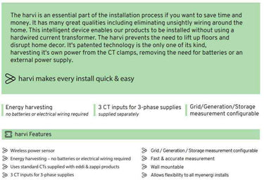 Myenergi Harvi  wireless sensor info